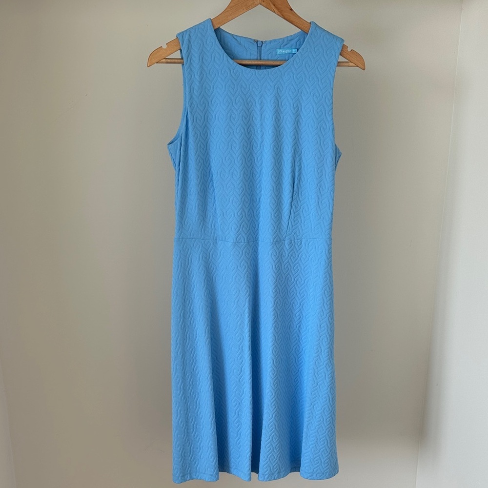J. McLaughlin Sleeveless Sky Blue Textured Midi Dress‎
